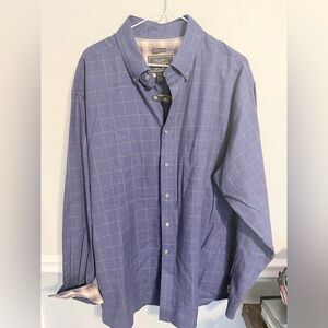 Jos A Bank Reserve Men’s Cotton/Cashmere‎ Blue Plaid Traditional fit shirt XL